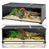 Reptizoo Reptile Terrarium Tank - Black-Tinted Gla