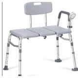 Heavy Duty Shower Bench W/Handel & Back Rest- Whit