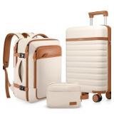 Ukein Luggage Set, 3pc, Carry On Luggage, 20" Wit
