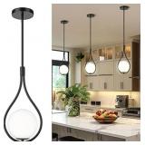 AUTELO, Black Pendant Light, 3 Light Pendant With