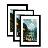 3 Pack Black Wooden Picture Frames- 14x22 Without