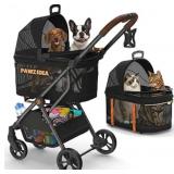 PAWZIDEA 4-in-1 Pet Stroller- Foldable, Detachable