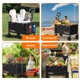 Yozoia Foldable Wagon Cart With Wheels - Black, 35