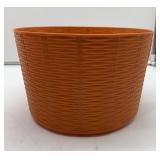 12 Pack Plastic Storage Basket, Orange Faux Basket