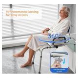 360* Swivel Sliding Shower Chair - White/Blue, alu