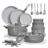 Carote 27pc Ceramic Cookware Set, Non Stick, Pots
