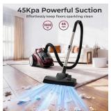 Canister Vacuum Cleaner, 45Kpa/1600W Bagless Canis