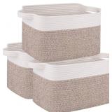 Extra Large Cotton Rope Woven Storage Basket W/Ext