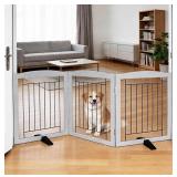 Free Standing Dog Fence, Indoor, Foldable, Wooden,