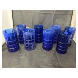 8 - Blue Anchor Hocking Tumblers