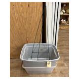 3 Pcs - 2 Plastic Totes & Wire yard Tripod