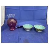 Glass Vase & Decorative Bowls