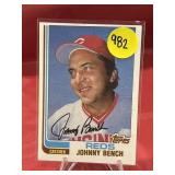 1982 TOPPS HOF JOHNNY BENCH CARD
