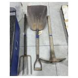 3 Pcs - Pitchfork - Pick - Shovel