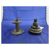 Oil Lamp Base & Brass Toothbrush Holder