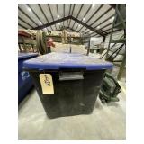 Plastic Tub w/Lid - Metal Shelving & Light