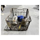 Metal Milk Crate w/Motor Oil 20W50 & More