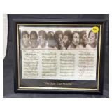 Framed "We are the World" Singers