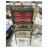 3-Shelf Metal Shelving Unit w/4-Drawers