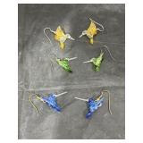 Blown Glass Earrings - Hummingbird
