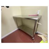 Rolling Stainless Steel Table 48"L x 24"W x 38"
