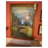 Framed Native American Oil on Canvas