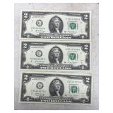 3 - $2 Bills