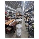 4-Tier Wicker & Metal Plant Stand