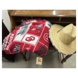 Infinity Straw Sun Hat & OU Throw Blanket
