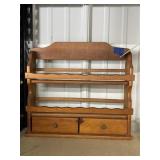 Hanging Wood Shelf w/Drawers