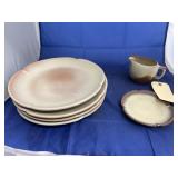 6 Pcs - Frankoma Mug - Saucer - Plates