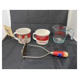 2 - Jumbo Campbells Soup Mugs - Pyrex Bowl