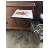 Tile Topped  Metal Plant Stand 10" Square