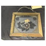 Square Floral Stained Glass - Framed