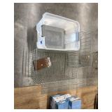 3 Pcs - Plastic Tote & 2 Metal Baskets