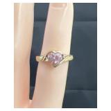 10K Pink Heart Ring