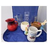 7 Pcs - Glass Mugs - Vase - Stein - Pitcher