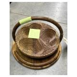 Collapsible Carved Wood Basket