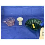 Anchor Hocking Spoon Rest - Pink Glass Cup