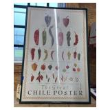 Framed Chile Pepper Poster 25"x37"