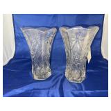 2 Pc - Anchor Hocking Star of David Vases