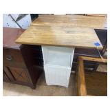 Wood Shelf & White Book Shelf
