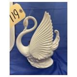 Porcelain Swan Lamp & Plant Stand