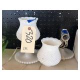 2 Pcs - Milk Glass Table Lamps