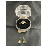 14K Mystic Topaz Ring & Earrings