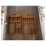 2 Pcs - Wooden Display Shelves 17"x25"