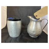2 Pcs - Aluminum Water Pitcher & Sugar Canister
