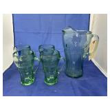 5 Pcs - Coca Cola Pitcher & Handled Tumblers