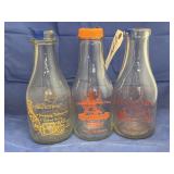3 Pcs - Glass Milk Bottles