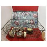 8 Pcs - Westclox Vintage Clocks - Metal Basket